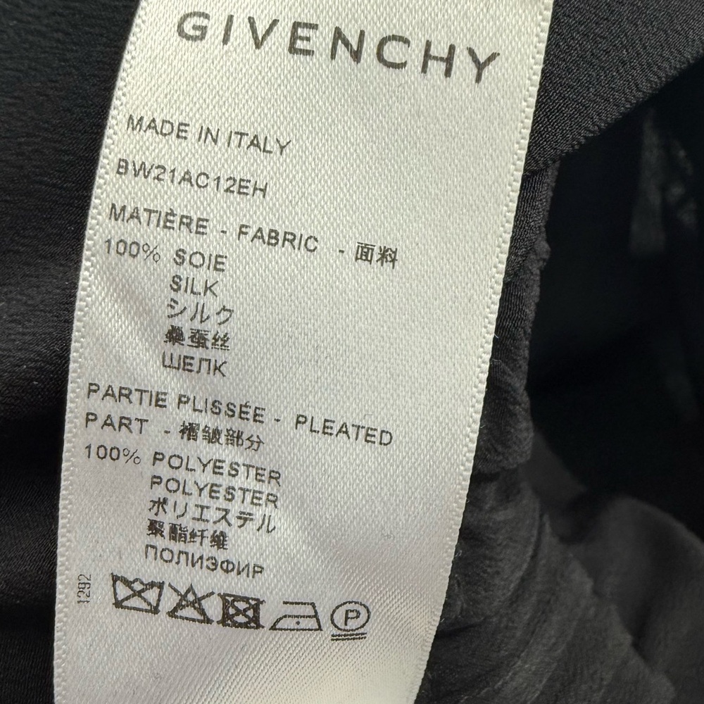 Givenchy Black Pleated Dress Crew Neck Short Sleeve - Picture 4 of 6
